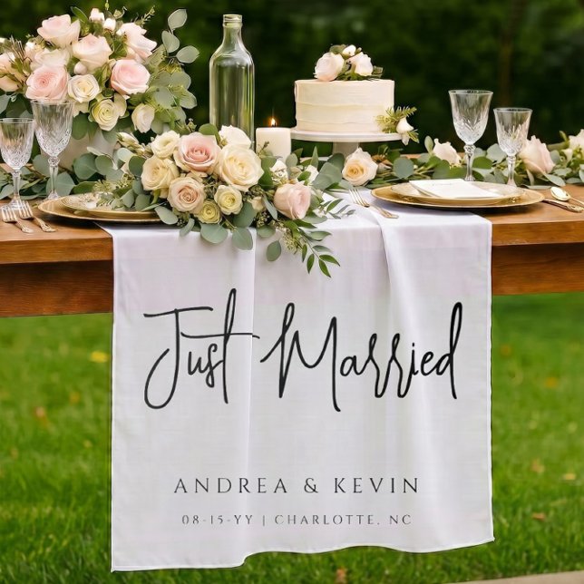 Modern Classy Wedding Just Married Welcome Sign Tapestry (Creator Uploaded)