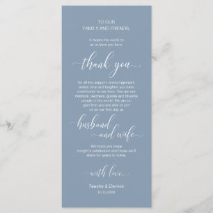 Modern Classy Wedding Place Setting Thank You Card