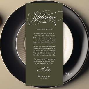 Modern Classy Wedding Place Setting Thank You Card