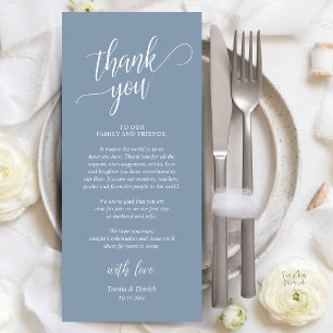 Modern Classy Wedding Reception Thank You Card