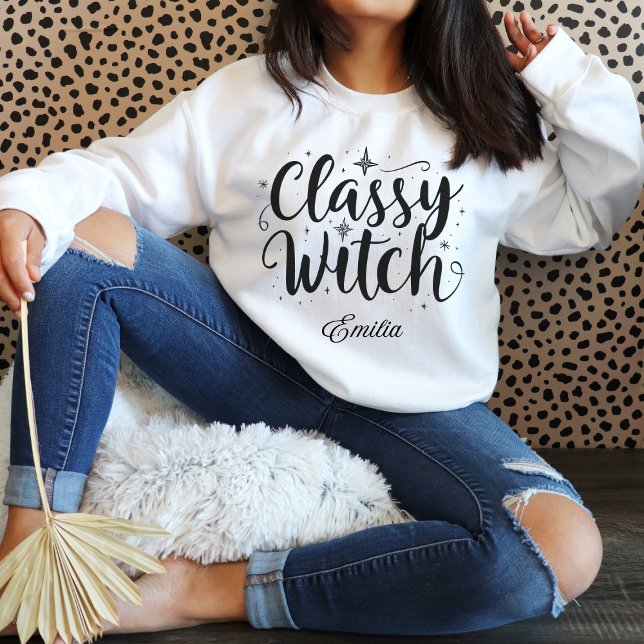 Modern Classy Witch Halloween Name T-shirt (Creator Uploaded)