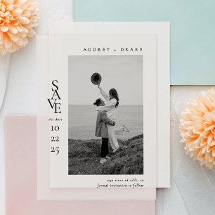 Modern Clean Black and White Photo Wedding Vellum Invitations