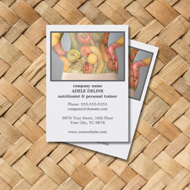 Modern Clean Body Nutritionist Personal Trainer Business Card (Creator Uploaded)