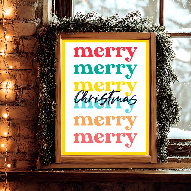 Modern Clean Colourful Yellow White Merry Christma Poster (Creator Uploaded)