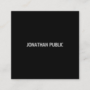 Modern Clean Design Elegant Black White Template Square Business Card