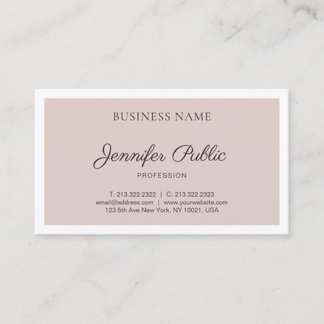 Modern Clean Design Elegant Plain Trendy Luxury Business Card (Front)