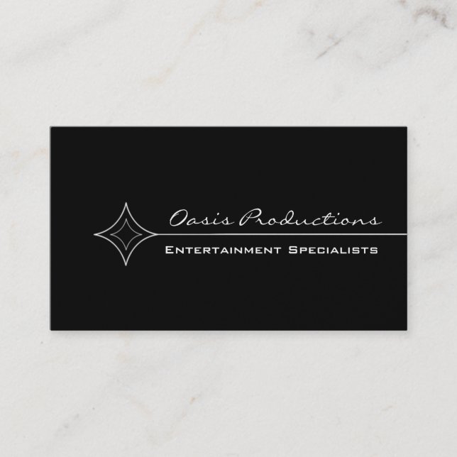 Modern Clean Diamond Business Card, Black & White Business Card (Front)