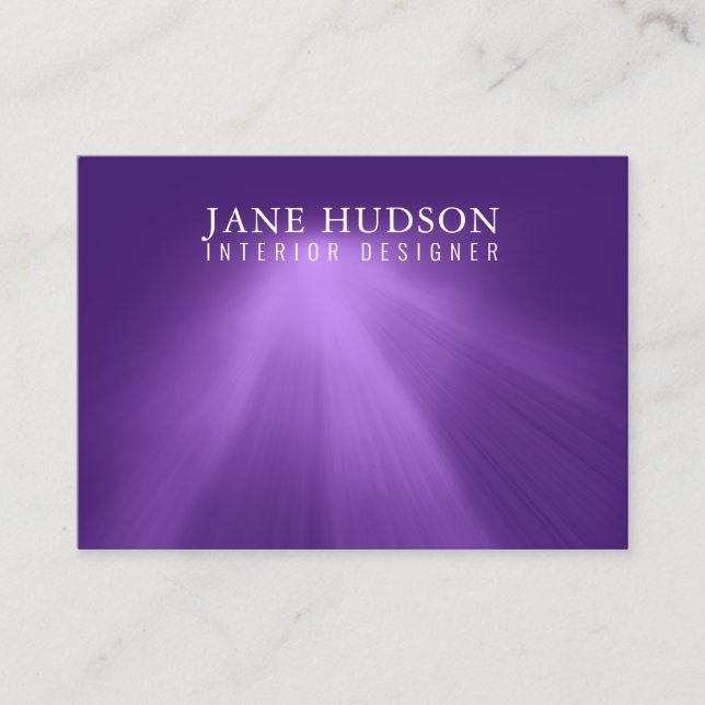 Modern Clean Elegant Design Purple Plain Luxurious Business Card (Front)