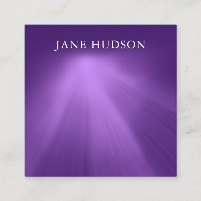 Modern Clean Elegant Design Purple Plain Luxurious Square Business Card (Front)