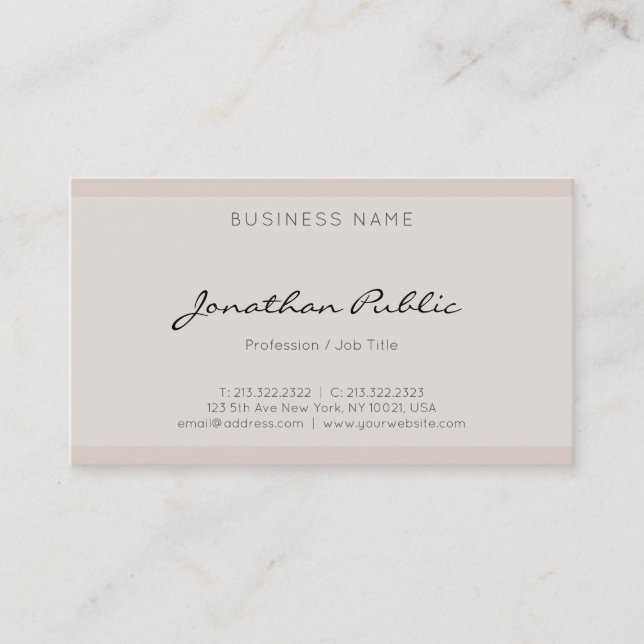Modern Clean Elegant Minimalist Professional Cool Business Card (Front)