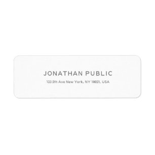Modern Clean Elegant Template White Return Address Return Address Label
