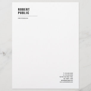 Modern Clean Initial Elegant White Professional Custom Letterhead
