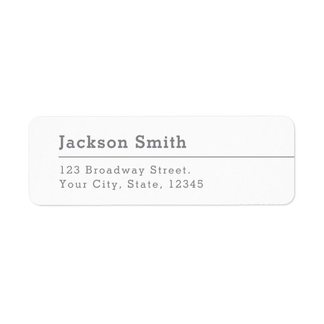 Modern Clean Minimalist return address Label (Front)
