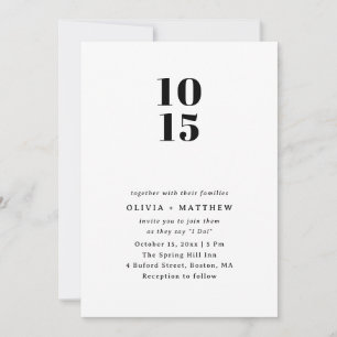 Modern Clean Minimalist Wedding Photo + QR Code Invitation