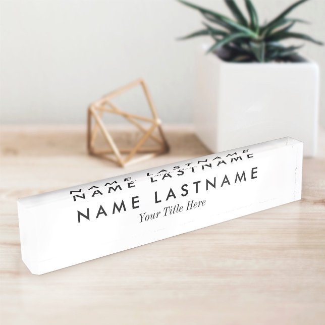Modern Clean Minimalist White Desk Nameplate (Creator Uploaded)