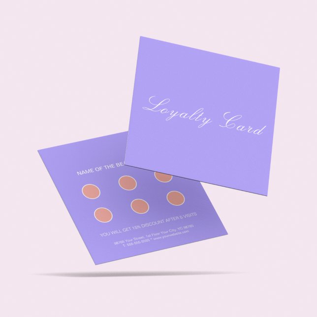 Modern Clean Pastel Blue Customer Loyalty Reward Square Business Card (Creator Uploaded)