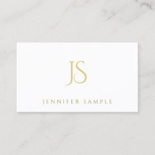 Modern Clean Professional Gold Monogram Elegant Business Card