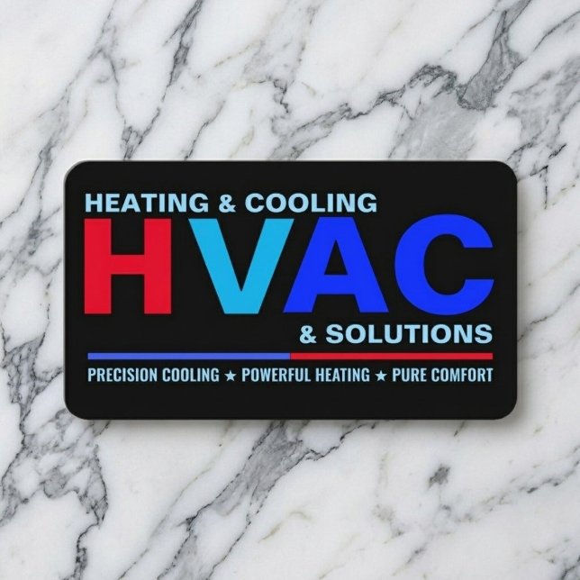 Modern Clean Professional HVAC Services Business Card (hvac heating and cooling business card templates)