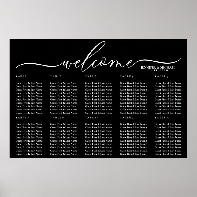 Modern Clean Simple black seating Poster (Front)