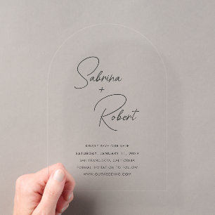 Modern Clean Wedding Save the Date Acrylic Invitations