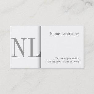 Modern Clean White Monogram Business Card