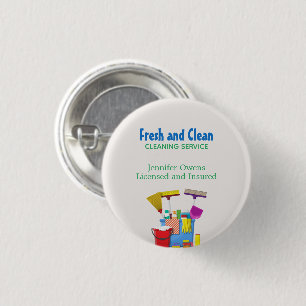 Modern Cleaning Bucket Housekeeping Service 3 Cm Round Badge
