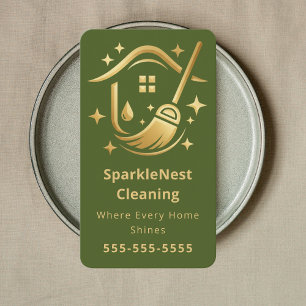 Modern Cleaning Company Branding House Cleaning Business Card