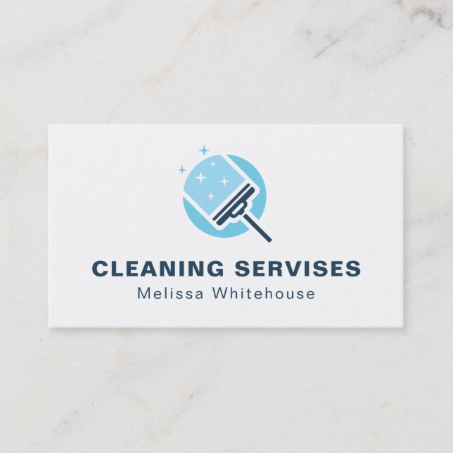 Modern Cleaning House Maid Services Business Card (Front)