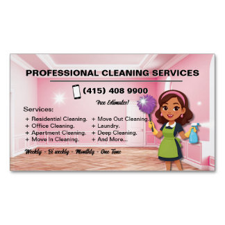 Modern Cleaning Service Magnetic Business Card