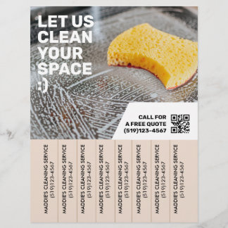 Modern Cleaning service tear off flyer