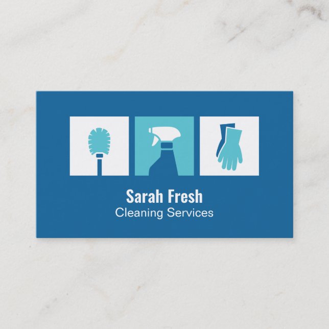 Modern Cleaning Services And Disinfection Business Business Card (Front)