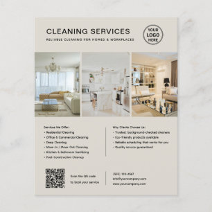Modern Cleaning Services QR Business Flyer