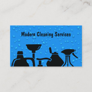 Modern Cleaning Services Unque Design Business Card