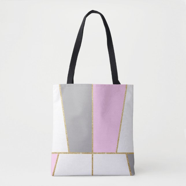 modern clear  elegant faux gold glitter pattern tote bag (Front)