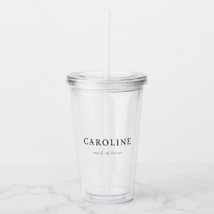 Modern Clear Minimal Maid Of Honour  Acrylic Tumbler