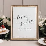 Modern Clligraphy Love is Sweet Wedding Table Sign<br><div class="desc">Custom-designed wedding dessert table sign featuring "Love is Sweet" in modern hand calligraphy.</div>