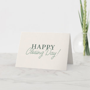 Modern Closing Day Green Real Estate Agent Card