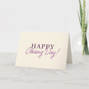 Modern Closing Day Plum Real Estate Agent Card