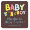 Modern Clothesline Baby Boy Baby Shower Sticker