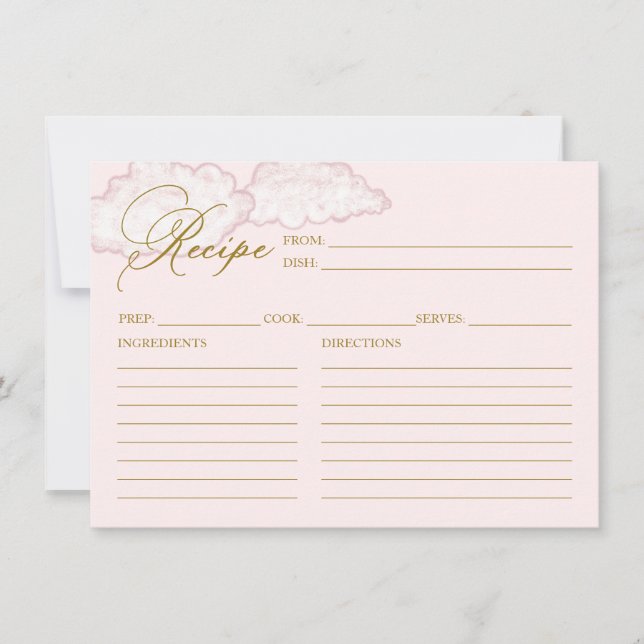 Modern Cloud Bridal Shower Recipe Card (Front)