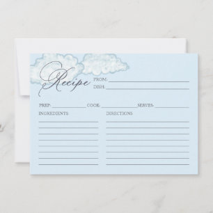 Modern Cloud Bridal Shower Recipe Card