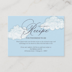 Modern Cloud Bridal Shower Recipe Request Enclosure Card