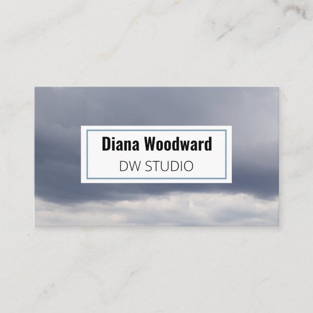 Modern Clouds Photo Business Card (Front)