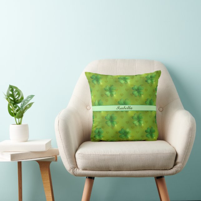 Modern Clover 4 Lists Green Collection Cushion (Chair)