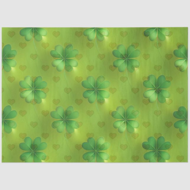Modern Clover 4 Lists Green Collection Tissue Paper (Front)