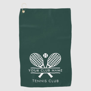 Modern Club Name Tennis Team Navy Blue Swag Golf Towel