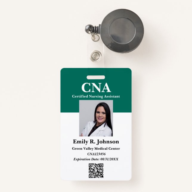 Modern CNA ID Badge (Front with Retractable)