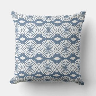 Modern Coastal Blue & White Throw Pillow