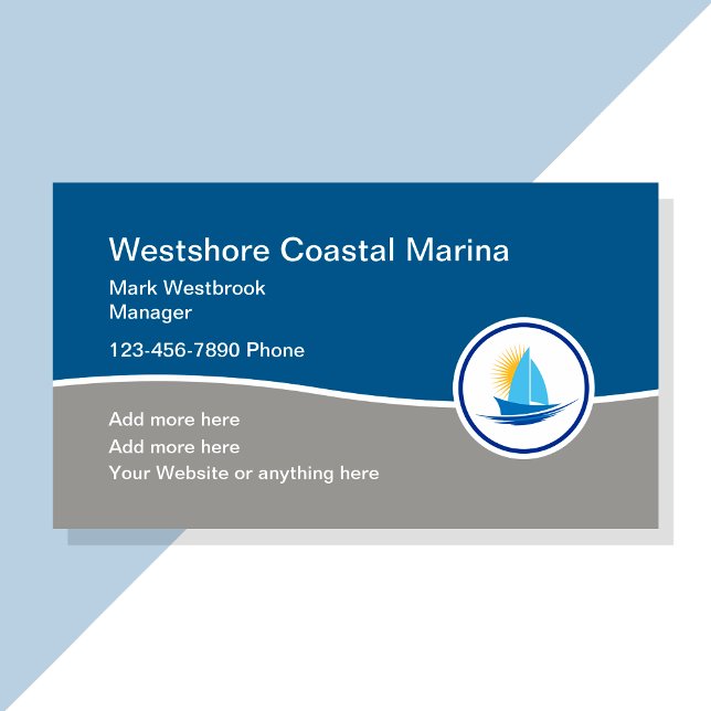 Modern Coastal Boating Theme Business Card (Creator Uploaded)