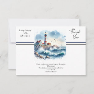 Modern Coastal Funeral Thank You Card